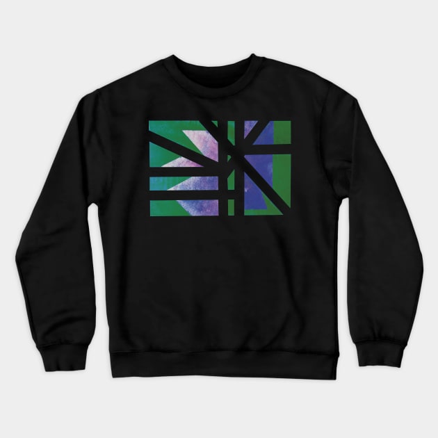 View of Abstract Christmas flower in Blue hue Crewneck Sweatshirt by BlackArtichoke